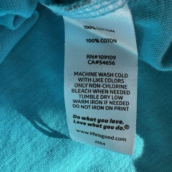 Life Is Good Womens XL Teal Seagulls Gulls Gone Wild Crusher Tee Tshirt Cotton - Picture 10 of 14